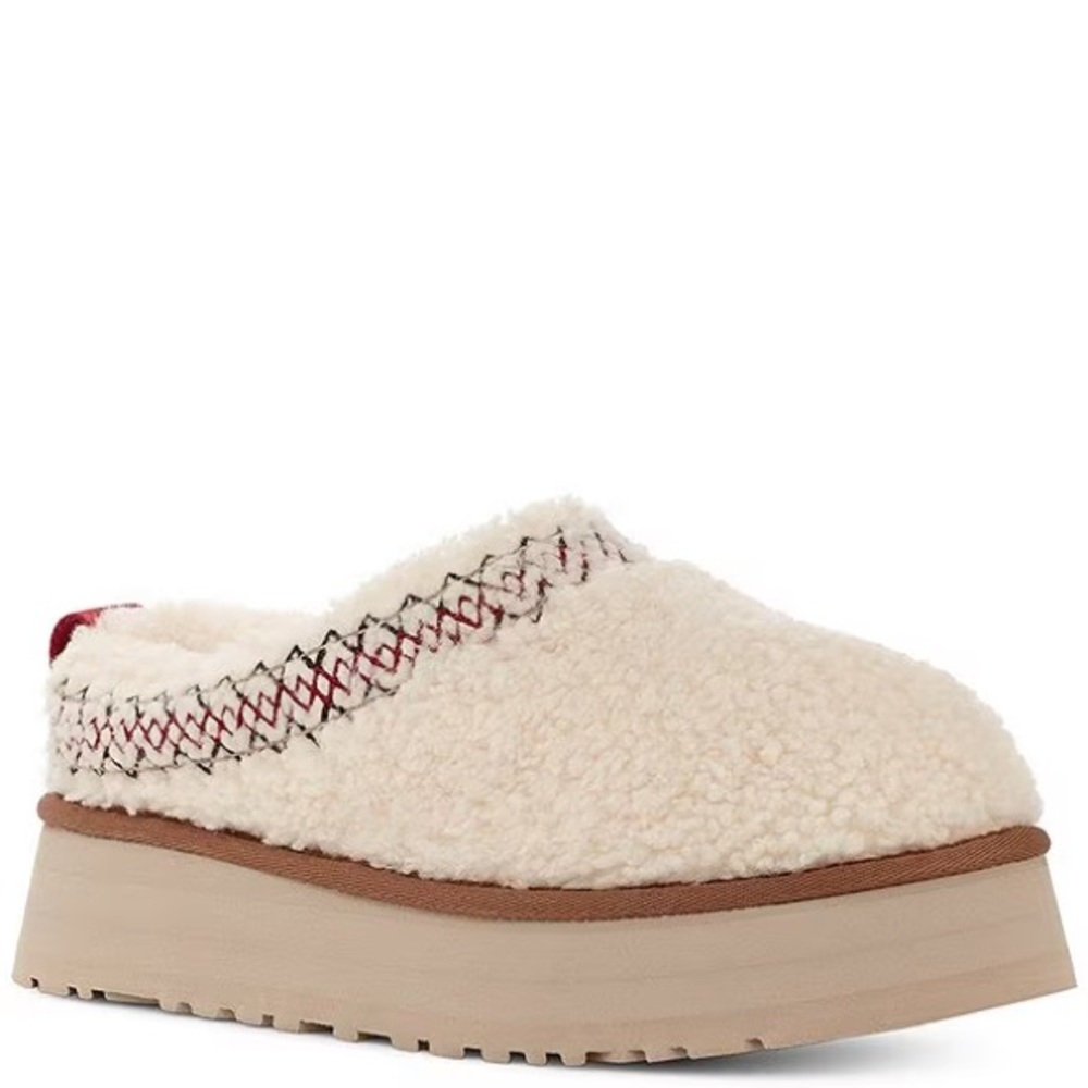 Tazz UGG Braid Fur Clog Platform Slippers